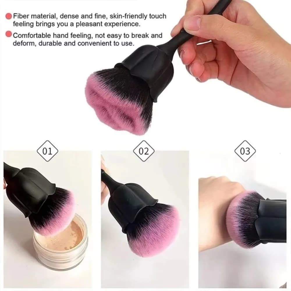 Golden pink nail brush, soft, for dust cleaning, for nail art, for blush brush, powder brush, gel nail polish brush