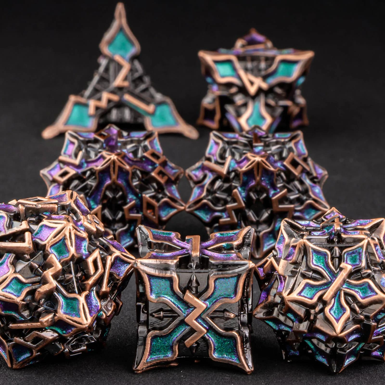 Set di 7 Dadi Metallici DND MTR Poliedrici per Dungeons And Dragons, Giochi di Ruolo, Set di Dadi Poliedrici, Regalo per Lui