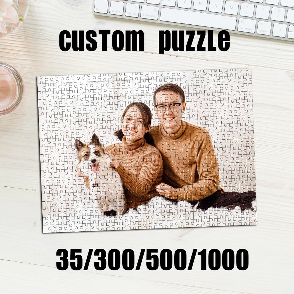 Puzzle Personalizzato con Foto 35/300/500/1000 Pezzi, Scatola Puzzle Personalizzata da Foto Ricordo, Regalo Unico