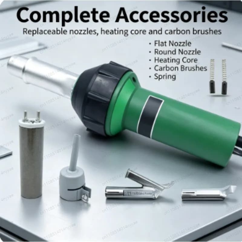 1600W Plastic Welding Gun Hot Air Heat Gun Adjustable Temperature PVC TPO Welding Kit Speed Nozzle Roller Roofing Welder Machine