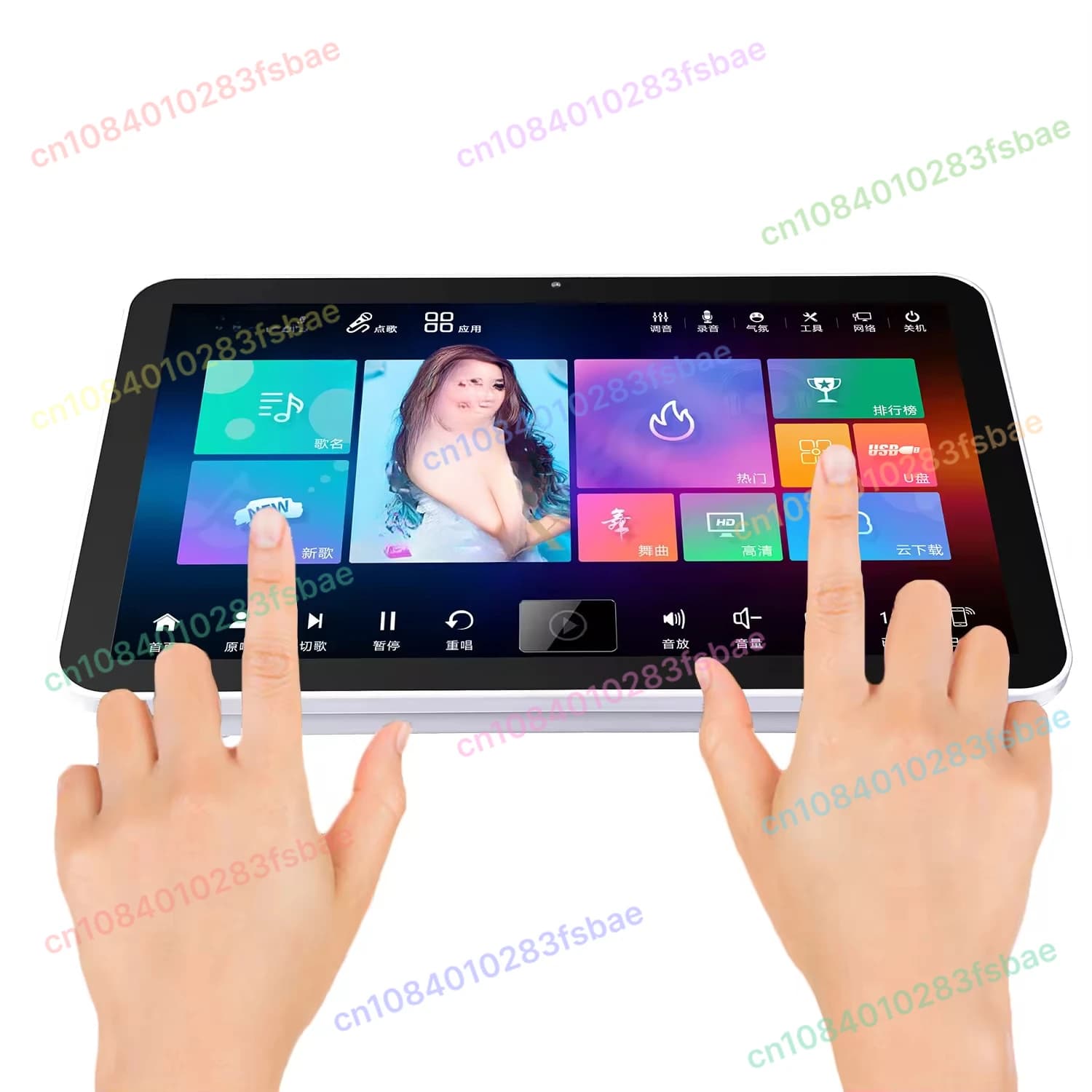 Macchina per karaoke 5 in 1 da 15,6 pollici con schermo di visualizzazione Sistema di lettore musicale per raccoglitore di canzoni per telefono cellulare per intrattenimento di canto