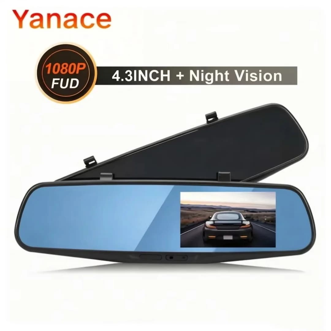 Yanace Dual Lens Front and Rear Video Recorder Backup Camera with Parking Guidelines Wide Angle for Driving Easy Installation