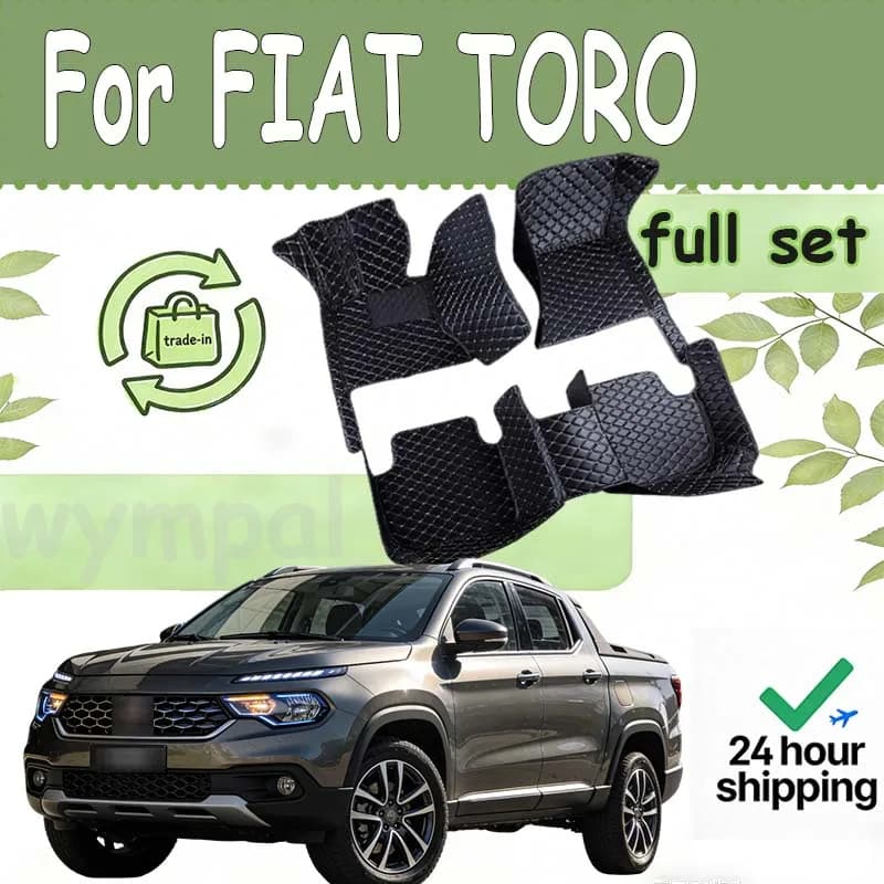 Tappetino per auto in pelle artificiale personalizzato di LUSSO per FIAT TORO 2018 2019 2020 2021 2022