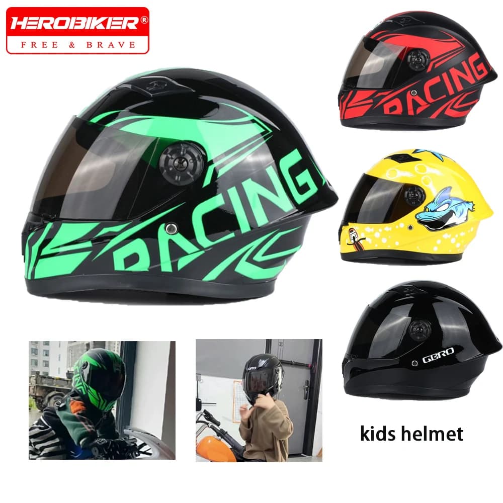 Motorcycle helmet for children Full safety helmet Integral helmet for mountain bike Outdoor sports riding for four seasons