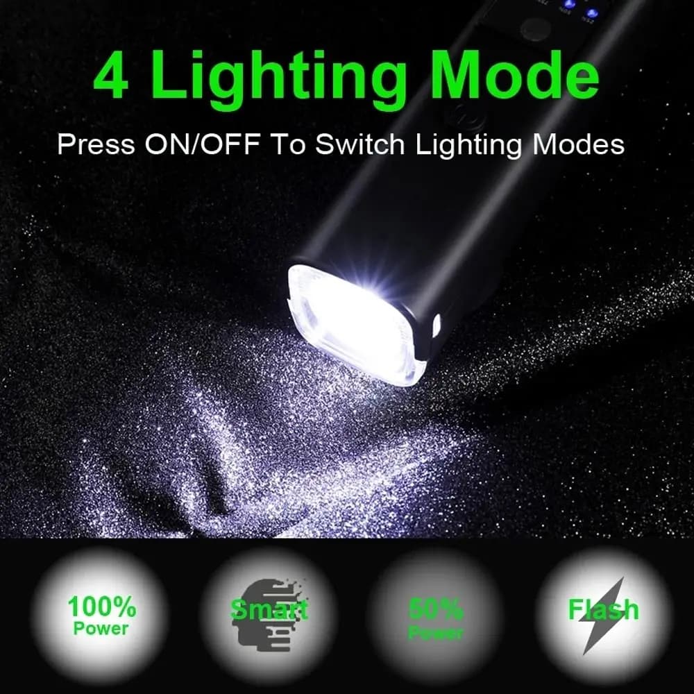 High-pitch Warning Bicycle Front Rear Light LED Headlight 2000mAh Battery Cycling Headlight Rainproof Design Sensing Technology