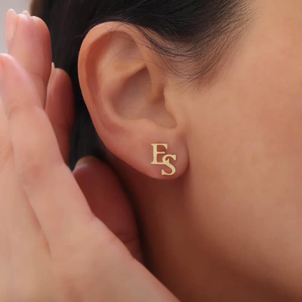 Orecchini con lettere personalizzate, squisiti gioielli con lettere personalizzate, acciaio inossidabile ecologico