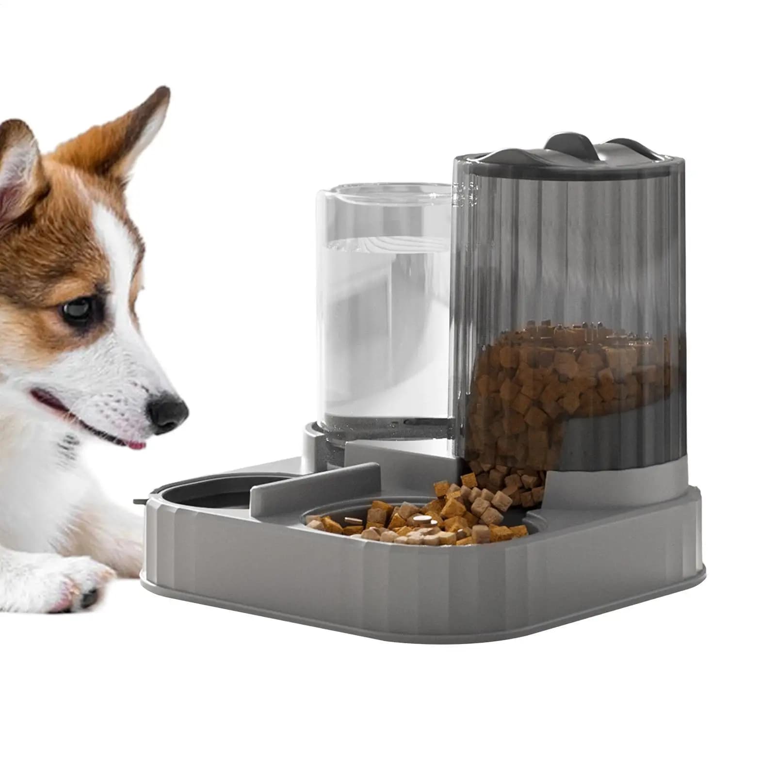 Alimentatore automatico 2 in 1 Forniture per animali domestici Ciotola Alimentatore automatico Cibo per gatti Bagnato e asciutto per cuccioli Gattino Piccoli animali Interni Esterni Casa