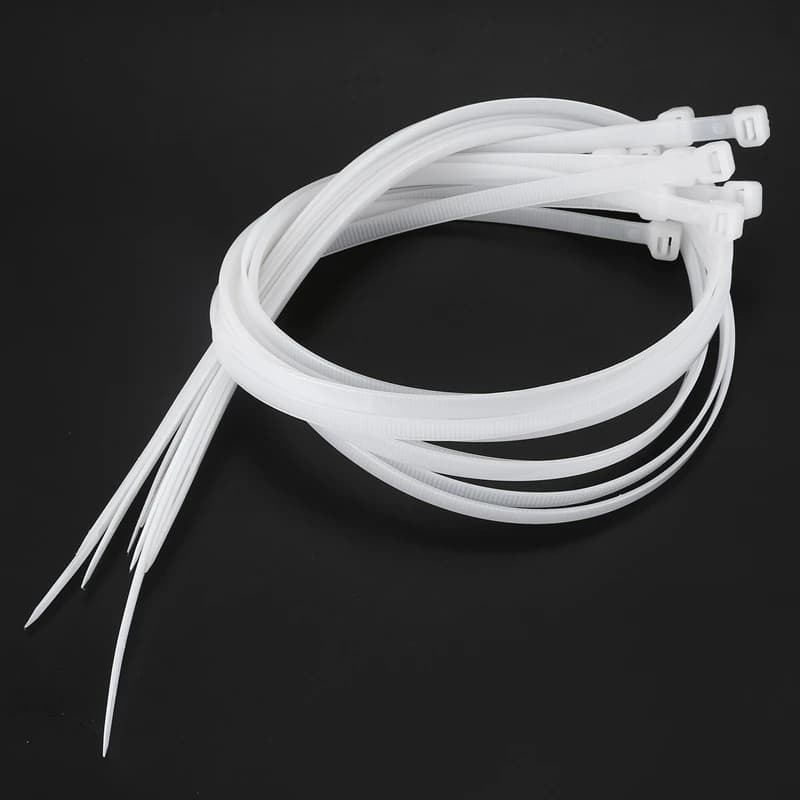 Fascette per cavi extra lunghe da 76 cm, 20 fascette bianche con cerniera