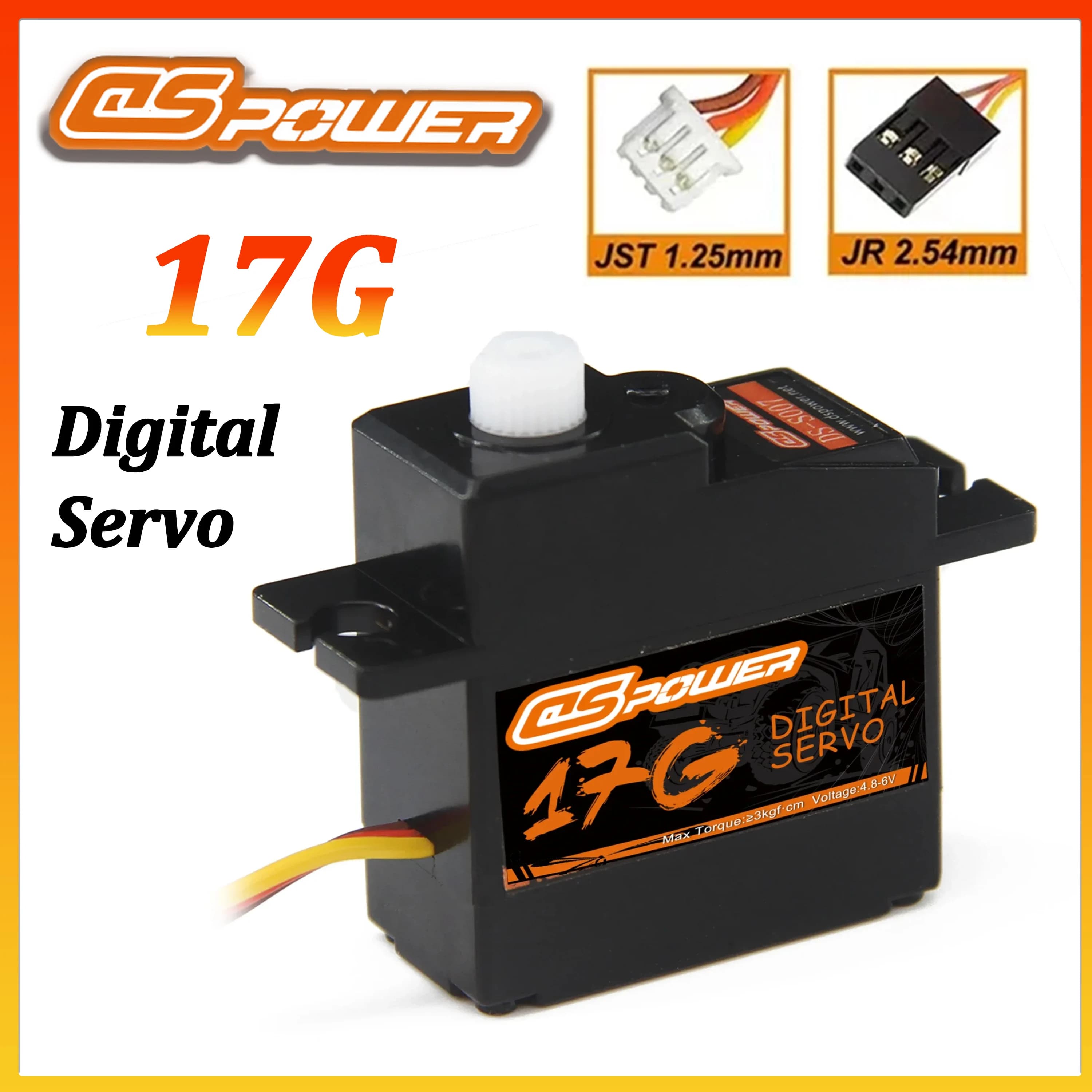 Digital Servo DSPOWER 17G with Plastic Gear for Aeromodelli RC 1/14, Helicopters, Cars, Boats, Parts of Models Wltoys Hyper Go MJX 14301