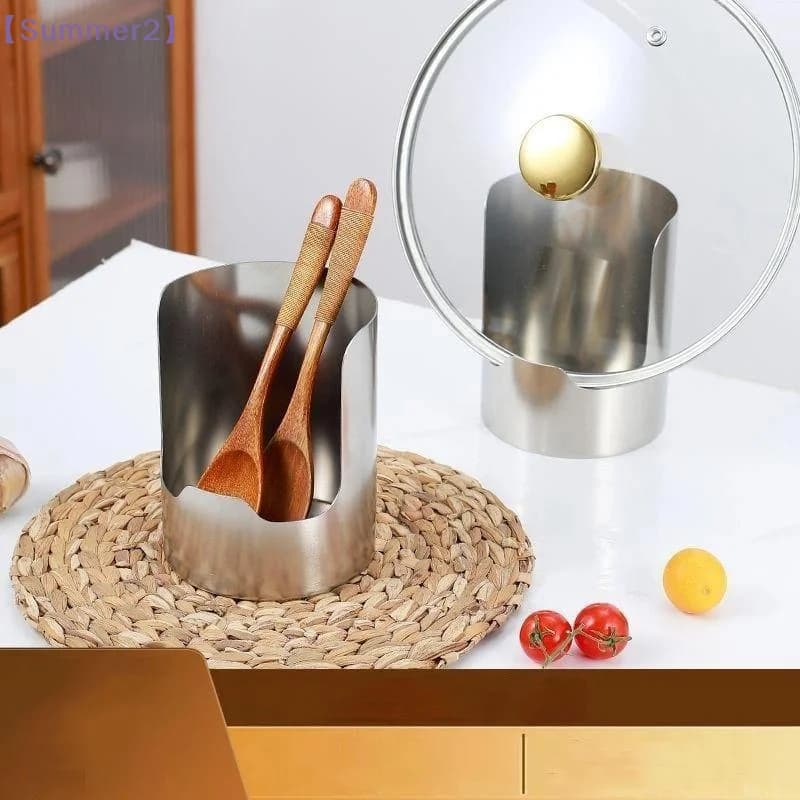 【Xia2】Stable Stainless Steel Spoon Spatula Holder Cutting Board Pot Lid Stand Soup Ladle Rack Space Saving Countertop Organizer