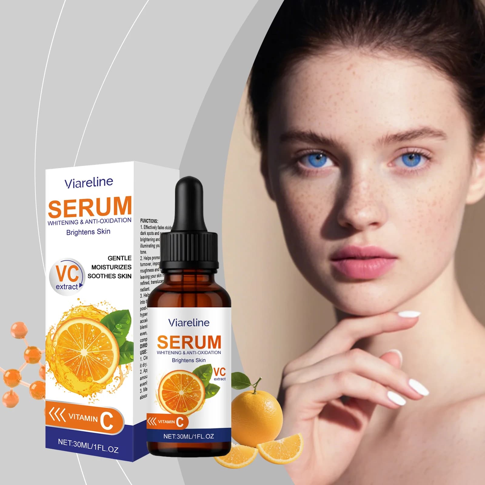 The face serum VC illuminates the skin tone fades the signs of acne evende the healing complexion vitamin C whitening essence produced for skin care