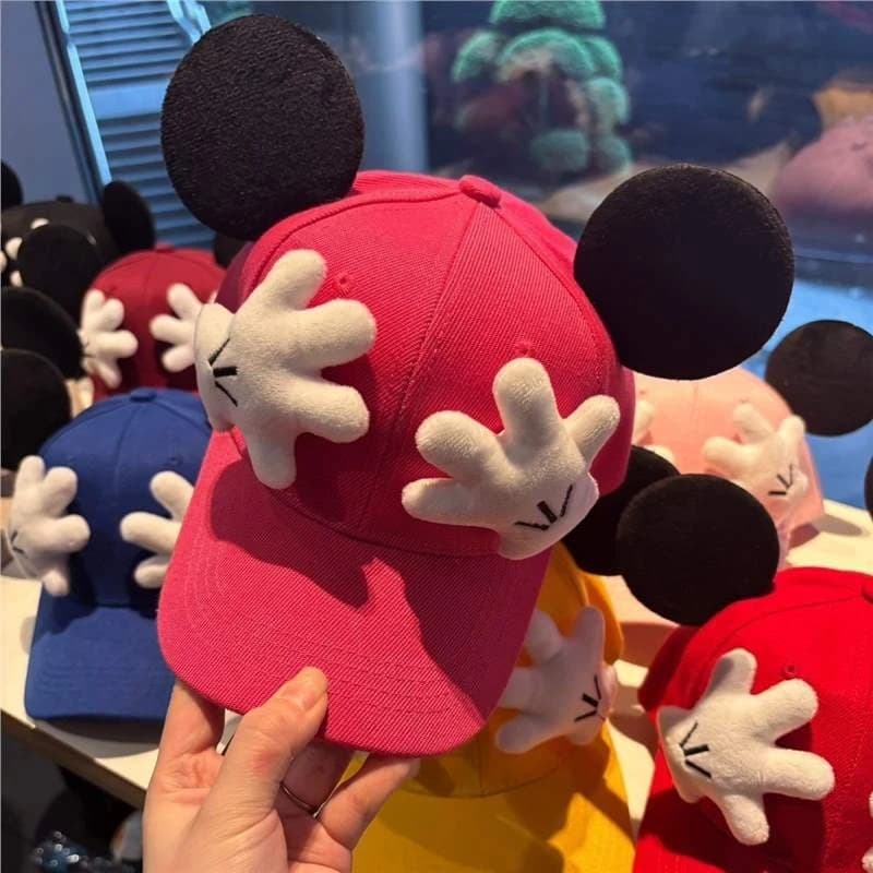 Hot Sale Kids Cartoon Anime Mickey Cute Ear Design Children Tongue Snapback Hat Fashion Outdoor Sun Protection Baseball Cap Gift