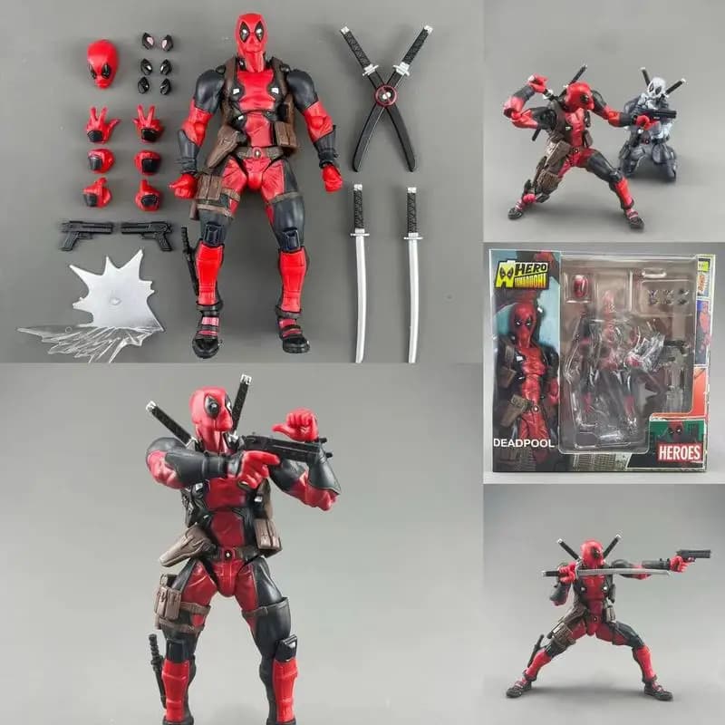 Action Figure Articolata Revoltech Style Gear, Modellino Anime Deadpool 001, Giocattolo Deadpool
