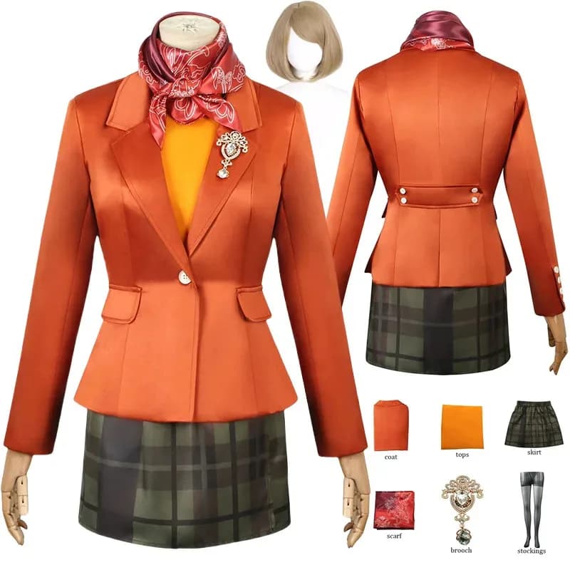 Gioco Evil 4 Ashley Graham Costume Cosplay Parrucca Giacca da donna Abito maglioni Abiti Halloween Carnevale Party Suit tt9]