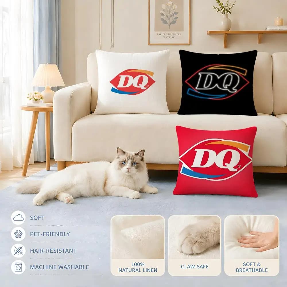 Cushions Covers Sofa Cat and dog friendly Brand logo D-Dairy QueenS Cushion Cover Decorative Pillowcase Chairs 45x45 40x40
