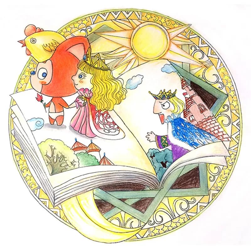 New 120 Pages 25*25Cm Draw A Fairy World for You Ari Children Anime Coloring Book Adults Students Cartoon Character Painting Toy