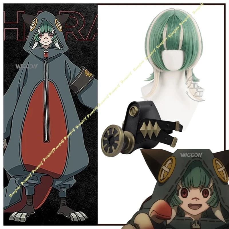GACHIAKUTA Anime Gita Hebi Fantajia Cosplay Costume Mask Suit Wig Green 35CM Cos Suit Accessories Stage Party Gift Valentine Set