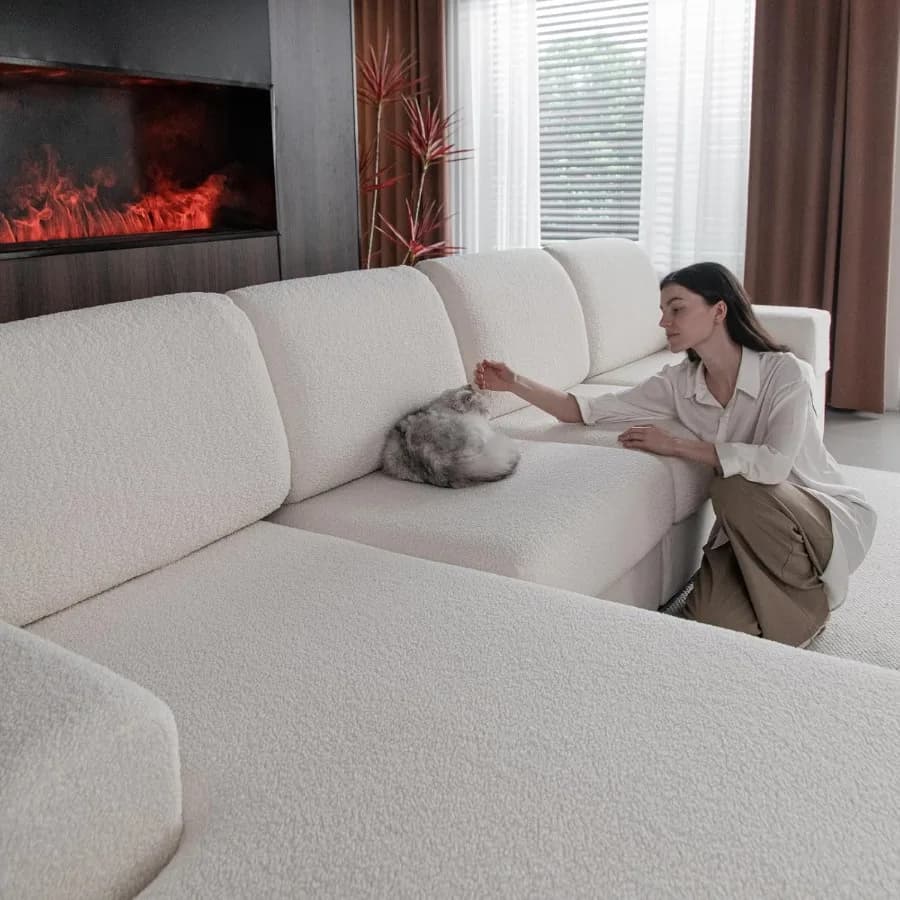 Fitted sofa cushion cover Soft and elasticated sofa covers Universal protection for washable and wear-resistant furniture