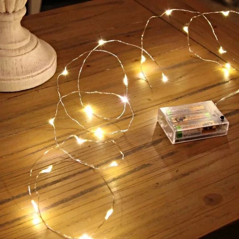 Luci Fatate a Batteria per Centrotavola Matrimonio, Decorazioni per Feste, Natale, Luci a Filo di Rame a Batteria