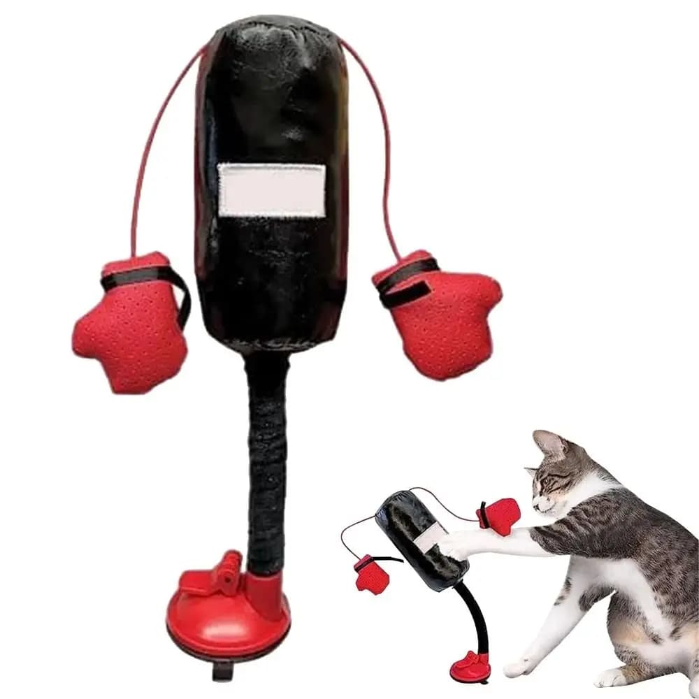 New cartoon cat boxing bag toy kitten indoor adult cat boxing toy with boxing gloves supplies for pets