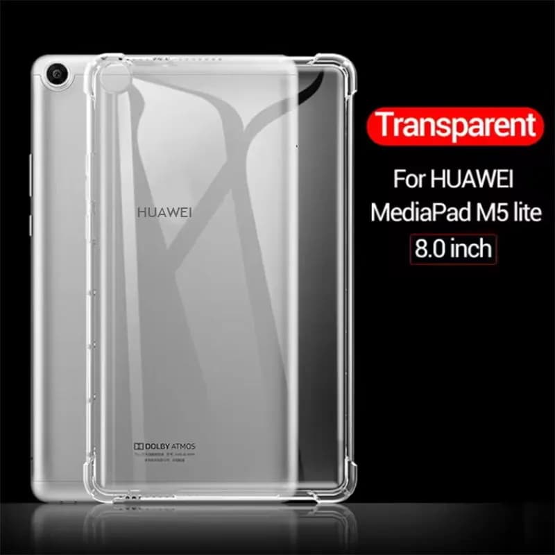 Airbag Cover For Huawei MediaPad M5 Lite 8.0" 2019 JDN2-L09 Transparent Shockproof TPU Silicone Tablet Case Flexible Anti-drop