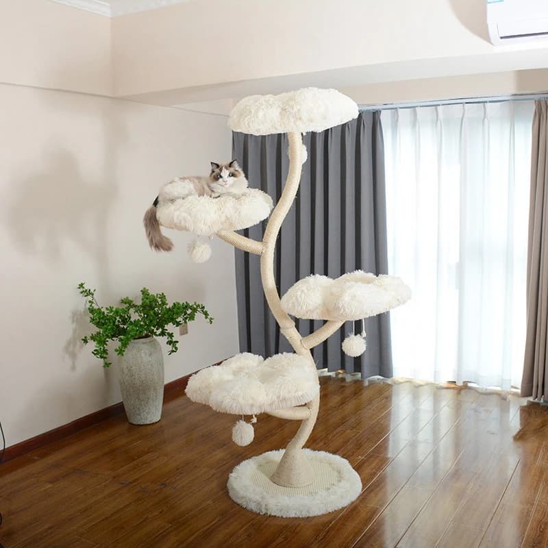 Fiore Gatto Albero Nido Sisal Rettifica Artiglio Gatti Scratch Colonna Gatti Heavy Duty Salto Piattaforma Multi Strato Letto per Animali Domestici Giocattoli Artigianali