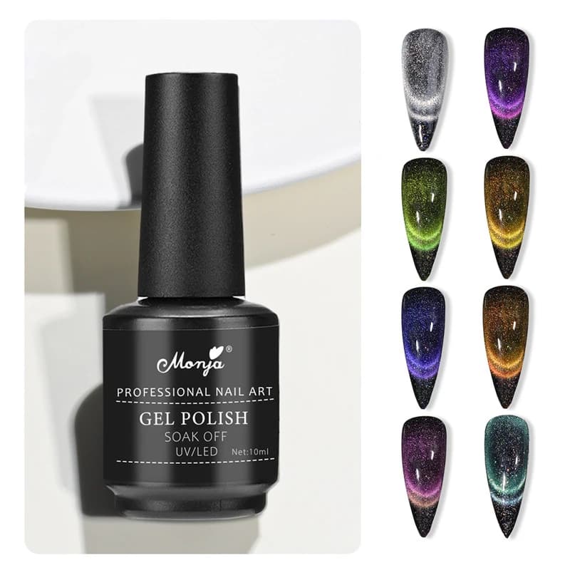 10ml Double Light Cat Magnetic Gel Reflective Glitter Crystal Jelly Rainbow Cat Eye Gel Soak Off UV LED Nail Gel Polish