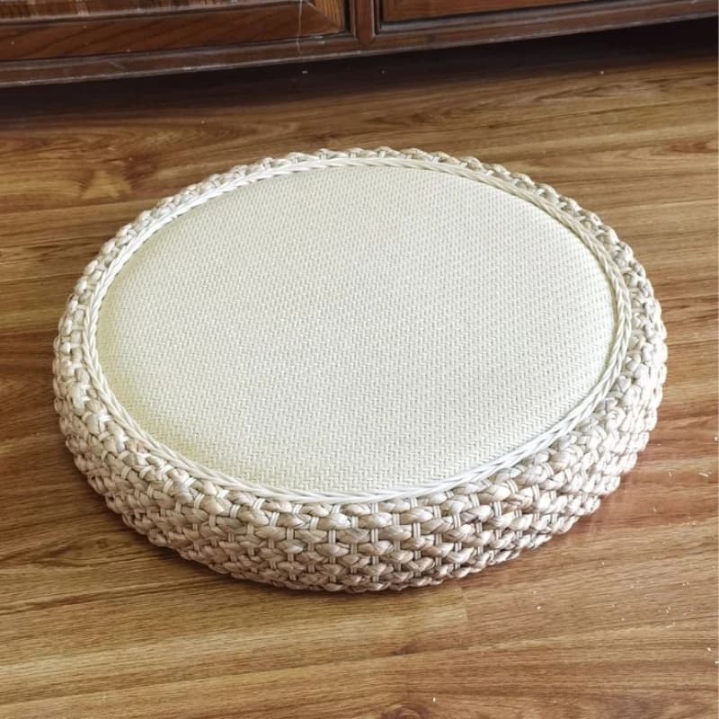 Japanese Rattan Floor Cushion for Meditation Washable Tatami Stool for Kneeling Window Sill Mat for Living Room Breathable Seats