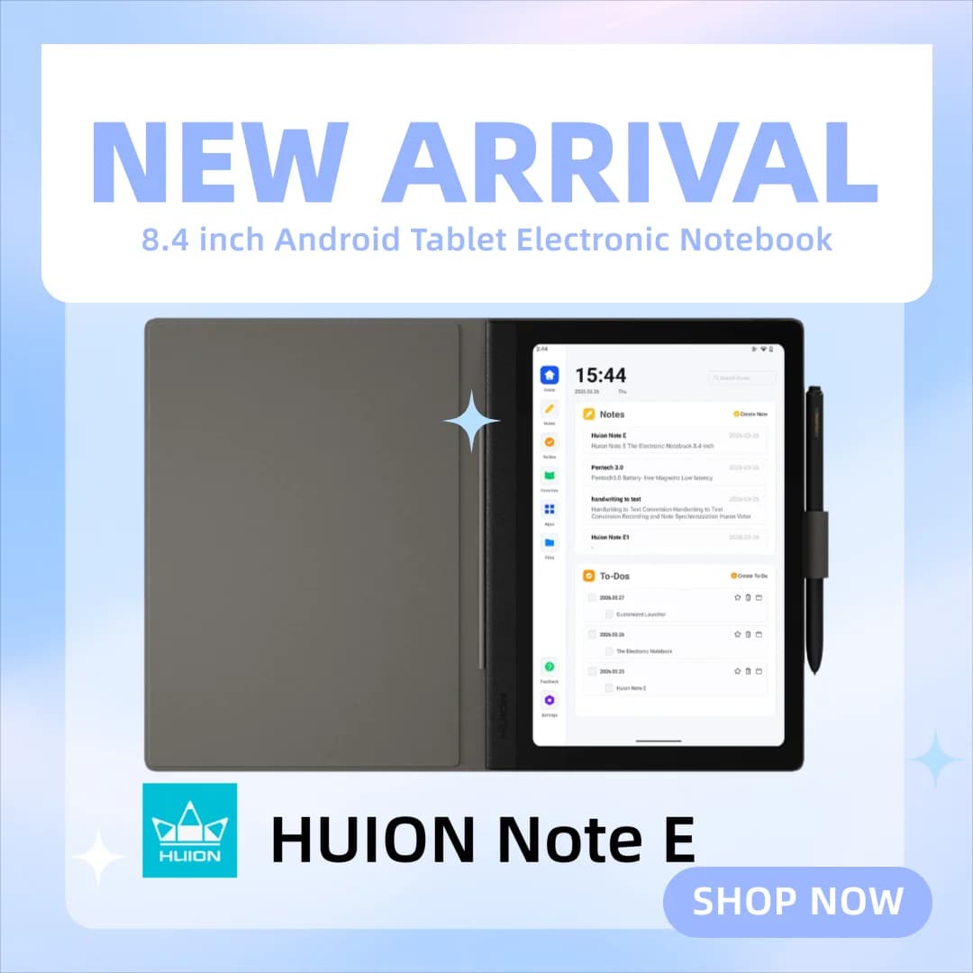 HUION Note E Tablet Android X50, Notebook Intelligente, Pad per Prendere Appunti, Tablet per Scrittura e Disegno, 8.4 Pollici, Tablet Portatile con 128GB di Memoria