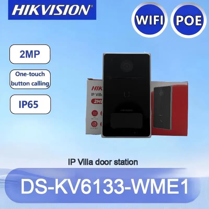 Hikvision DS-KV6133-WME1 Videocitofono WiFi POE da 2MP per Esterni, Stazione di Sicurezza per Villa e Casa