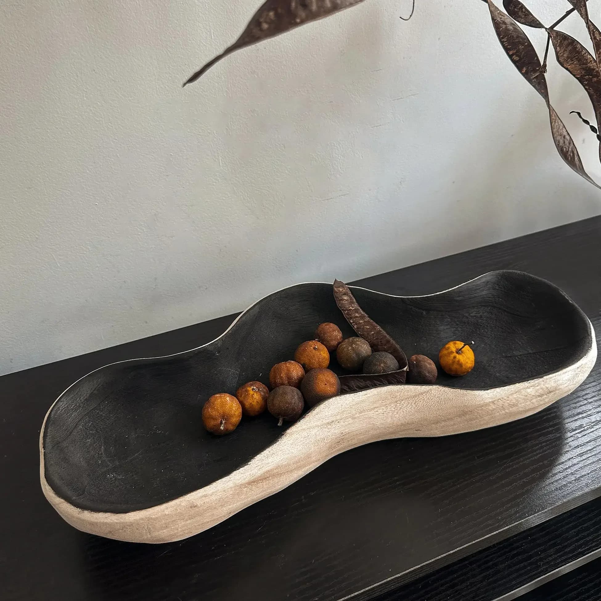Vassoio per frutta in legno Vassoio per frutta secca irregolare Tavolino da salotto Tavolino per la casa Vassoio per snack di alto valore di fascia alta Ornamento decorativo
