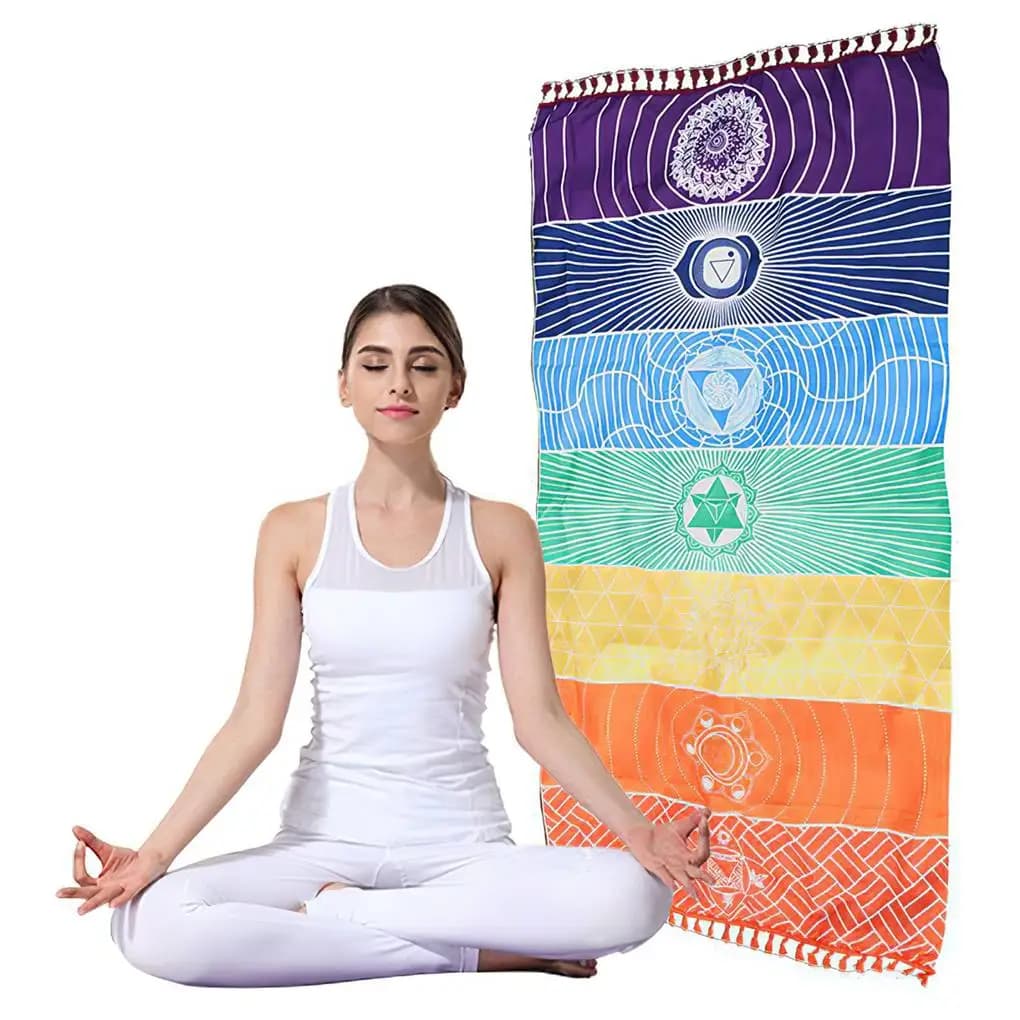 Yoga Carpet for Meditation Carpet with tassel Mexico Chakra Towels Rectangular tapes for indoors and outdoors Beach Travel Cycling