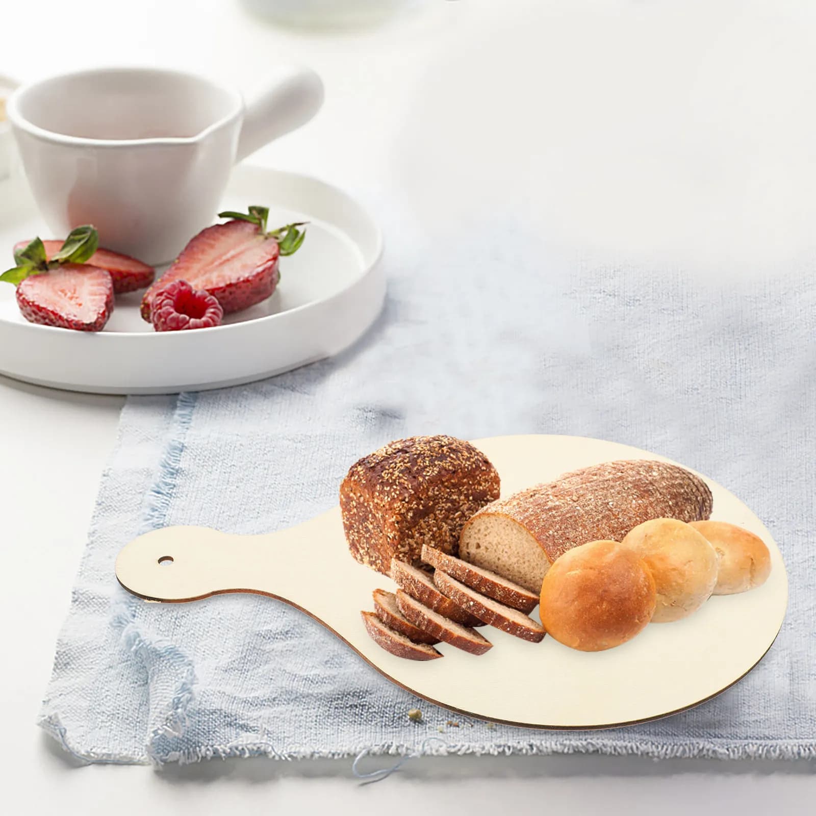 Set di 5 Piccoli Taglieri in Legno Grezzo per Sushi, Cupcake, Formaggio, Salumi e Pane, in Legno Naturale