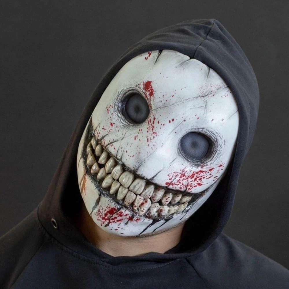 The Smiling Exorcist Mask Half Face Mask Halloween Masquerade Party Cosplay Costume Props Devil Accessories