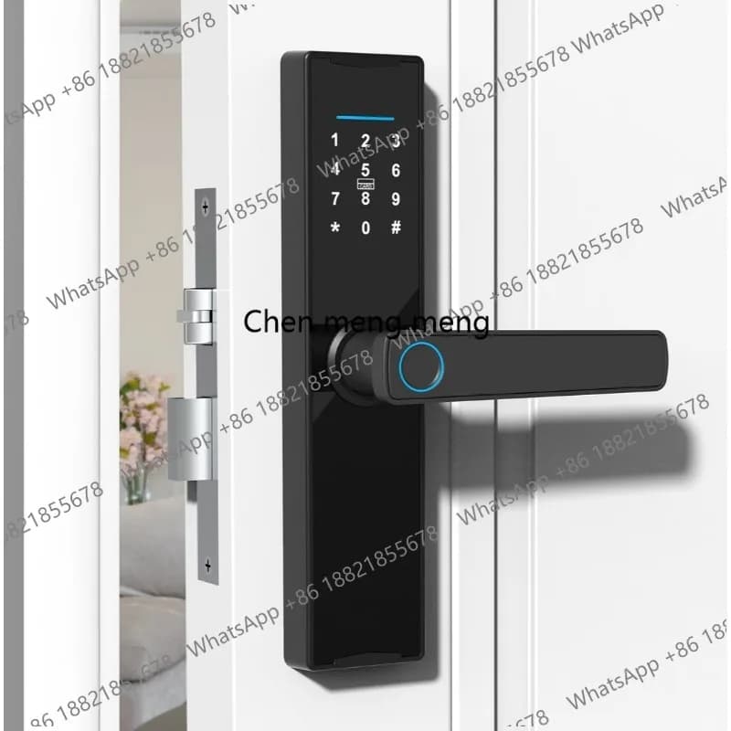 Serratura elettronica per porta in legno per uso domestico, controllo remoto tramite APP, accesso con password, serratura intelligente con impronta digitale