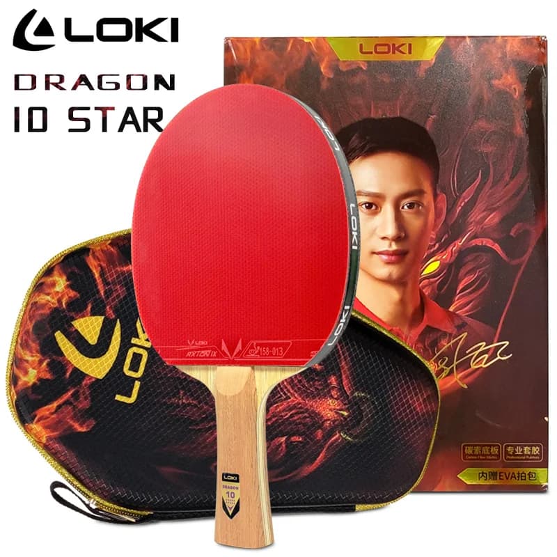 LOKI DRAGON 10 STAR Racchetta da ping pong professionale 5 legno 2 ALC Ping Pong Paddle Bat lama in carbonio con FH RXTON 9 e BH RXTON 7