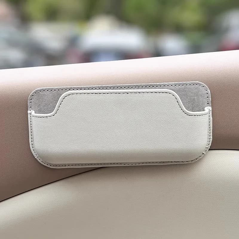 Per conducente di auto e co-pilota - Scatola portaoggetti per occhiali multifunzione (organizzatore con clip per custodia per occhiali da sole con visiera parasole appiccicosa)