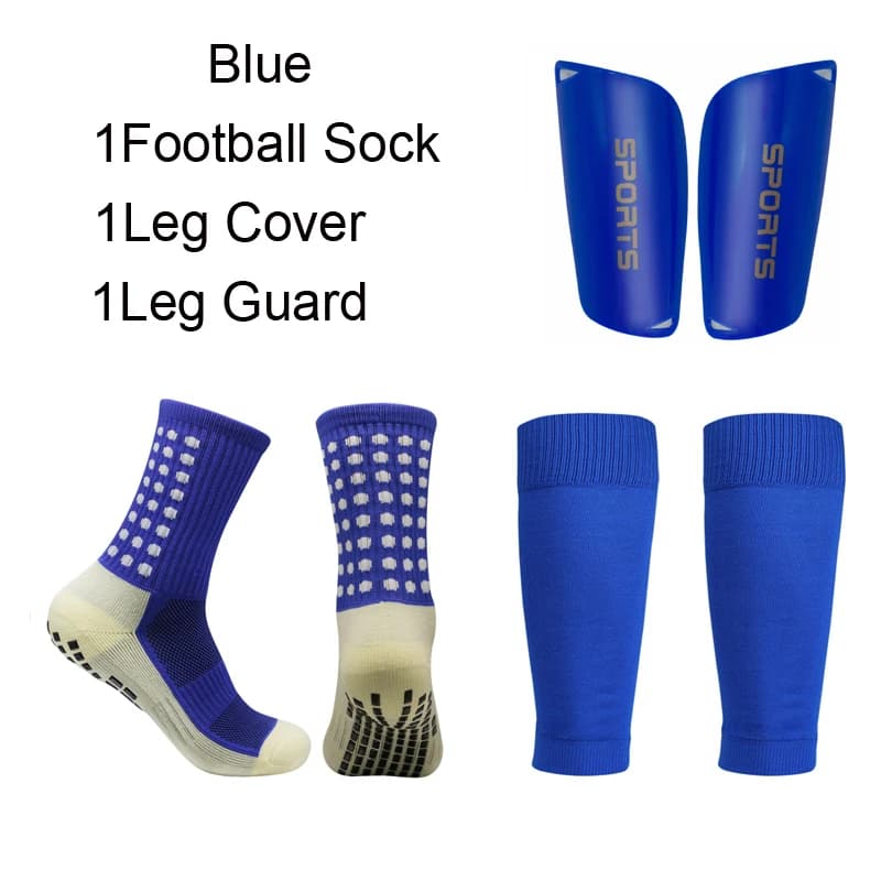 1 set combinato di calzini da calcio antiscivolo con punto adesivo e calzini di protezione delle gambe Calzino da ciclismo da corsa per pallavolo