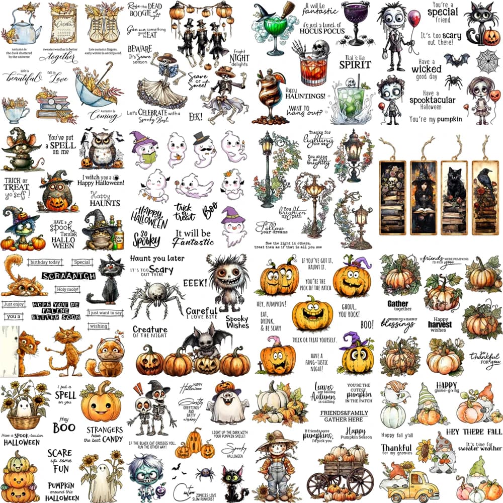 2026 New Ghost Witch Clear Stamps Cutting Dies Happy Halloween Series DIY Scrapbooking Supplies Cards Albums Decor