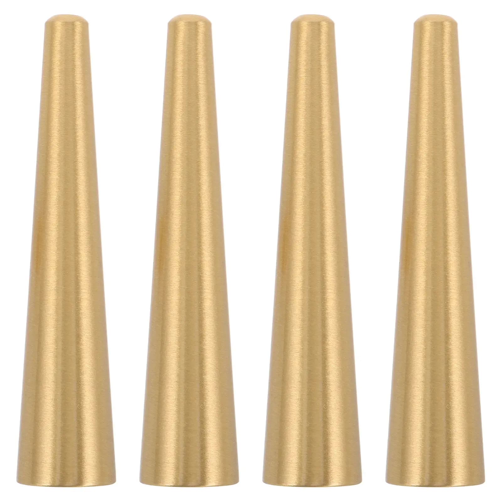 4 Pieces Conical Brass for Exhibitors, 2.32x0.47in, for Boxes, Wood Trays, Cutters, Furniture Spare Parts