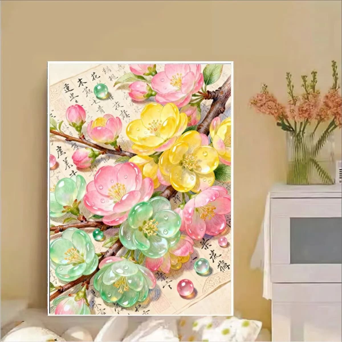 9CT 11CT DIY Cross Stitch Kit plum blossom Embroidery Chinese Style Printed Set with Thread Needlework for Home Crafts