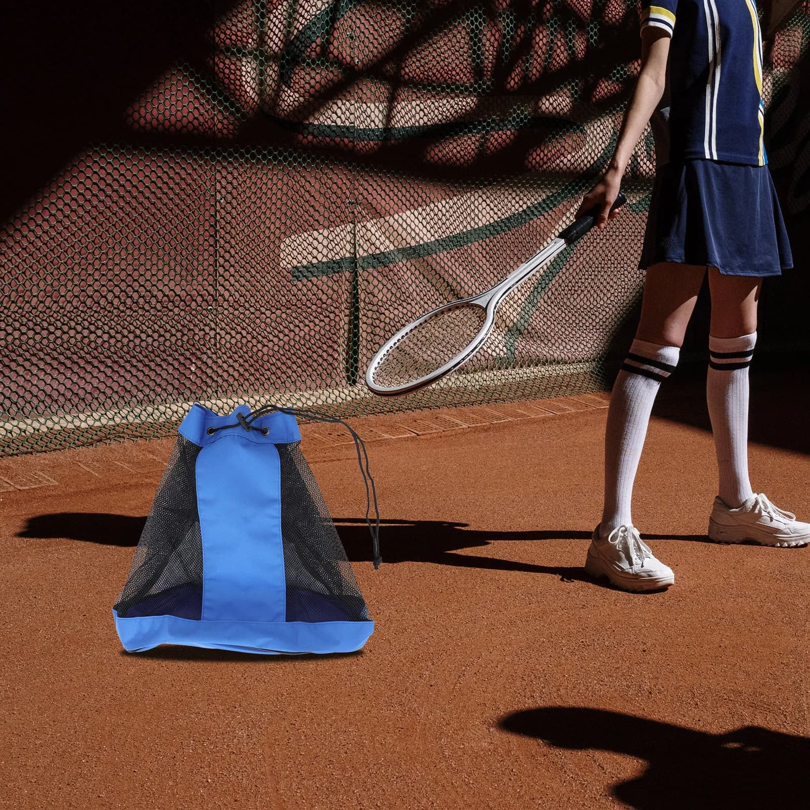 Large Mesh Bag for Sport Equipment, Lightweight and Resistant, with Coulisse, for Football, Basketball, Volleyball, Swimming Equipment, Gym