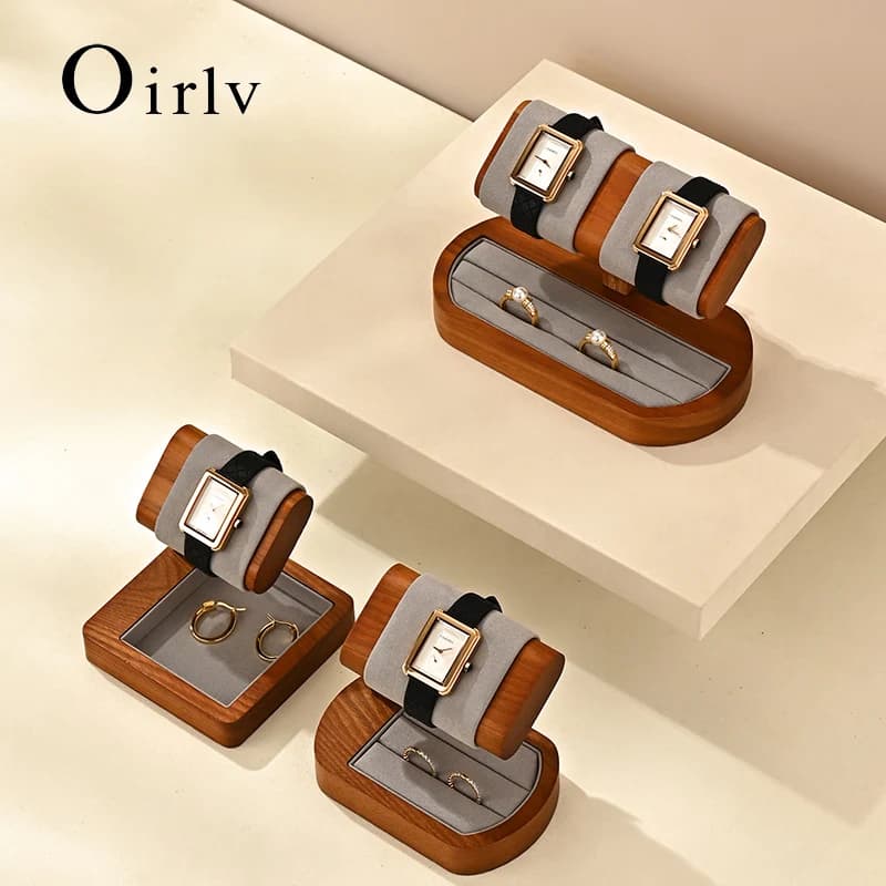 Oirlv Espositore per orologi Espositore per gioielli in legno per orologi Espositore per gioielli con anello per espositore per gioielli per orologi da polso