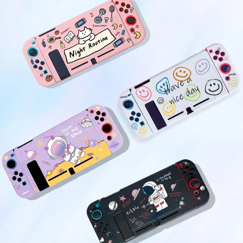 Custodia protettiva per gattino cartone animato per Nintendo Switch NS Cover morbida in TPU resistente ai graffi Custodia protettiva per controller di gioco