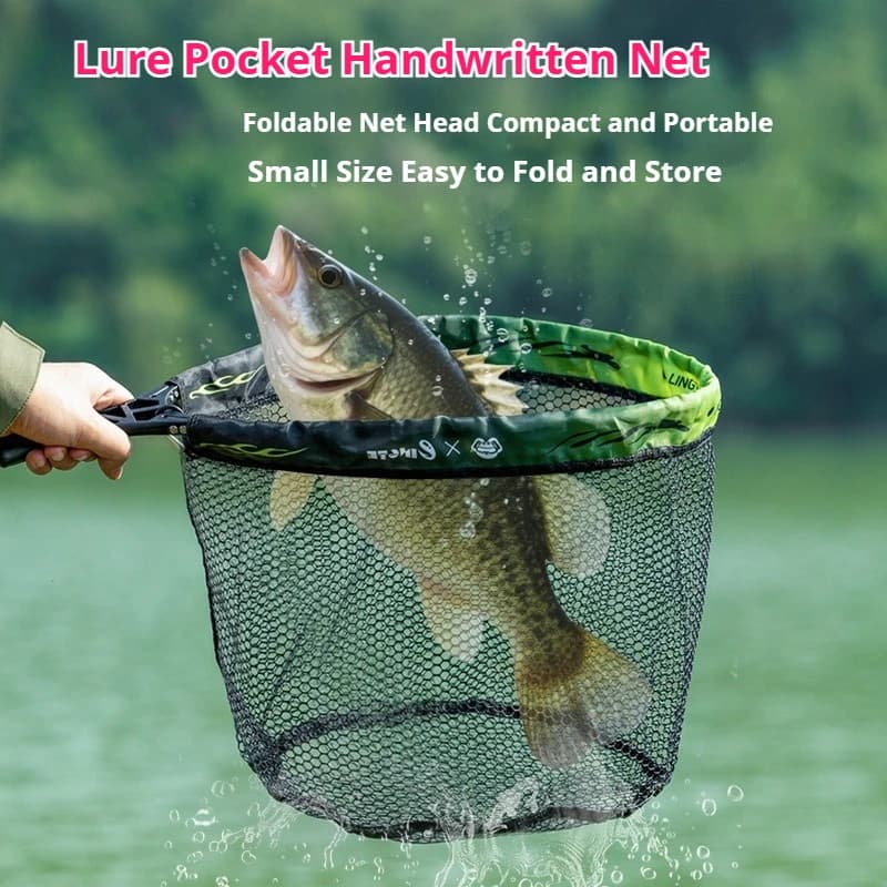 Foldable Portable Landing Net Lure Fly Fishing Fish Scoop Net Outdoor Fishing Complete Tool Accessories