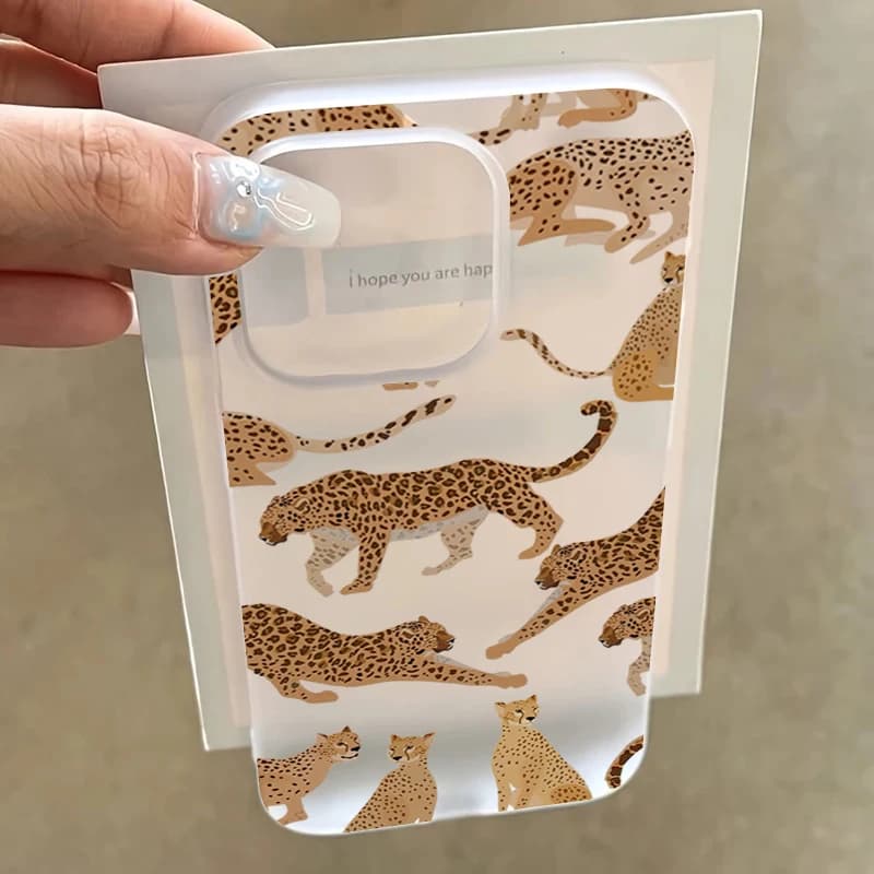For iPhone 17 16 15 14 13 12 11 Pro Max Air Case Elegant Print Leopardata opaca TPU Cover for iPhone XS Max XR 7 8 Plus 16E Funda