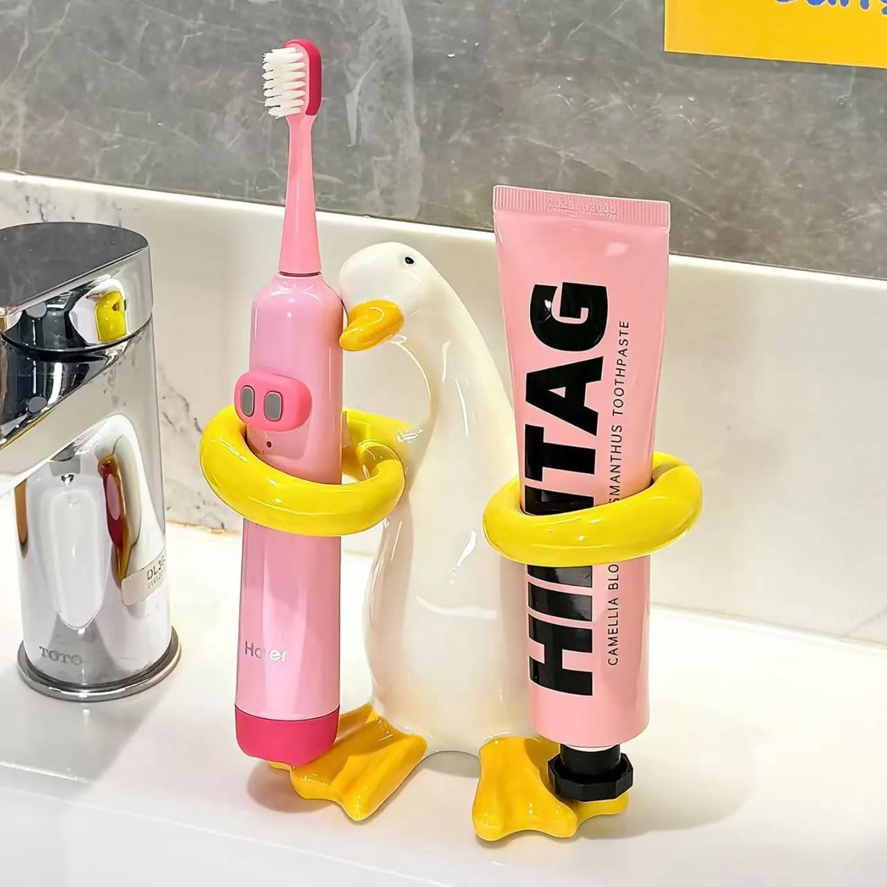 Duck electric toothbrush holder, ceramic countertop toothbrush holder, toothbrush holder, toothbrush storage rack