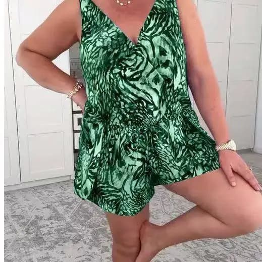Fashionable Printed One-Piece Swimsuit plus Size Slimming Swimwear Set High Waist Seven/Nine Pants Length Lycra Fabric