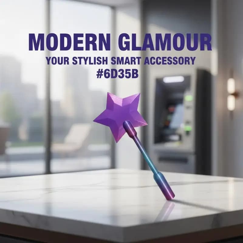 1Pcs 36.8cm Cute Credit Card Holder Fashion Creative 3D Printed Wand Tap To Pay Lightweight Portable Star Magic Wand Holder