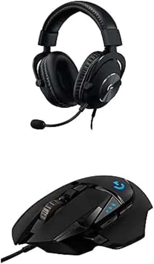 Bundle Mouse e Cuffie da Gaming Cablati - Nero, Alta Prestazione per Giocatori PC